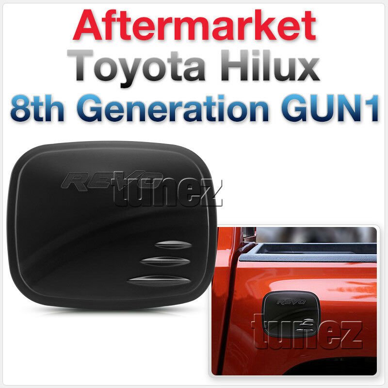Matte Matt Black Fuel Petrol Gas Tank Door Cover For Toyota Hilux TRD GUN1 Matte Matt Black Fuel Petrol Gas Tank Door Cover For Toyota Hilux TRD GUN1