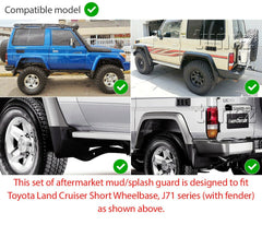 Front Rear Mud Flap Splash Guard For Toyota Land Cruiser J71 J70 SWB Series