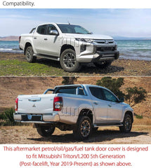 Petrol Gas Fuel Tank Door Cap Black Cover Car Compatible with Mitsubishi Triton 2019 2020 2021 MR Petrol Gas Fuel Tank Door Cap Black Cover Car Compatible with Mitsubishi Triton 2019 2020 2021 MR