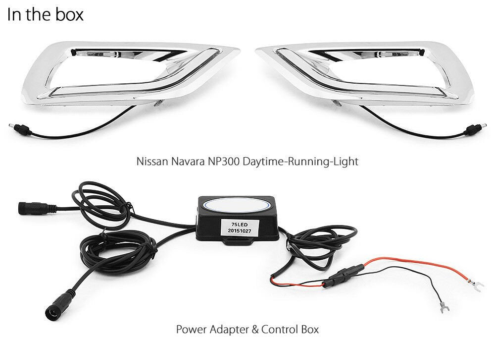 New LED Daytime Running Light DRL For Nissan Navara D23 NP300 Kit Fog Lamp