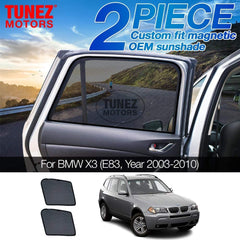 Sunshades - Custom Side Window Sunshades Magnetic Sun Shade Rear Door Side Visor Car Compatible with BMW X3 E83 Year 2003-2010