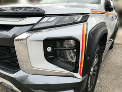 Matte Black Front Fog Light Lamp Cover Mitsubishi Triton MR 2019 2020 GSR GLS Matte Black Front Fog Light Lamp Cover Mitsubishi Triton MR 2019 2020 GSR GLS