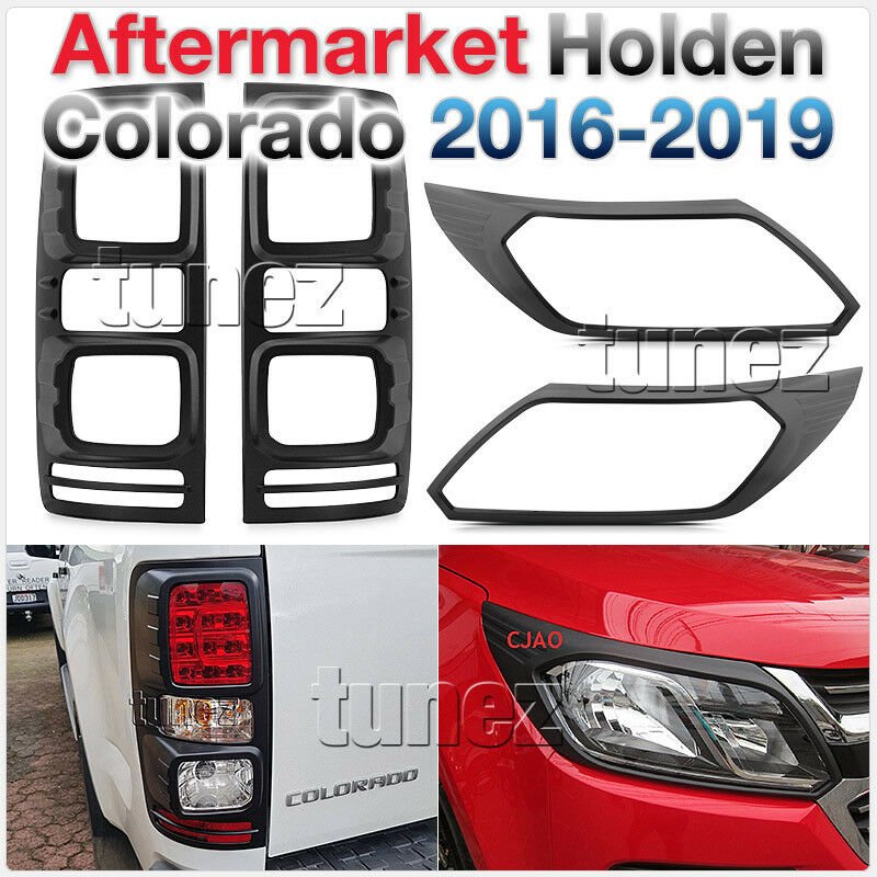 Front Tail Rear Light Lamp Cover Black Holden Colorado RG MK2 2016-2019 Car Front Tail Rear Light Lamp Cover Black Holden Colorado RG MK2 2016-2019 Car