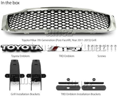 Fit Front Chrome Grill Grille Black Mesh For Hilux 7th Generation 2011-2015 SR SR5 Fit Front Chrome Grill Grille Black Mesh For Hilux 7th Generation 2011-2015 SR SR5