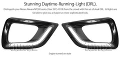 LED Daytime Running Light DRL For Nissan Navara NP300 D23 Fog Lamp Glossy Black