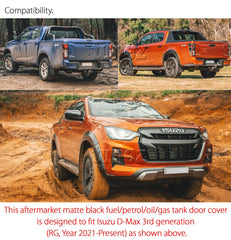 Fuel Gas Petrol Tank Door Matte Black Cover Car For Isuzu D-Max RG 2021 2022 Fuel Gas Petrol Tank Door Matte Black Cover Car For Isuzu D-Max RG 2021 2022