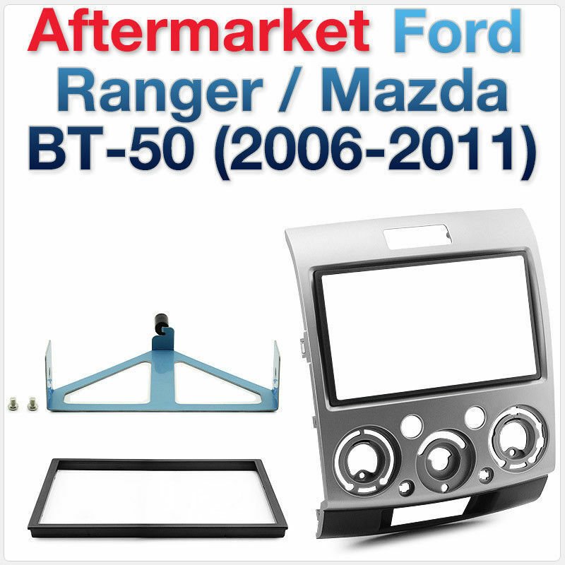 Ford Ranger PJ-PK & Mazda BT-50 2006-2011 Double-DIN Facia Kit Dash Fascia Panel Ford Ranger PJ-PK & Mazda BT-50 2006-2011 Double-DIN Facia Kit Dash Fascia Panel