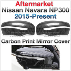 Glossy Carbon Fiber Print Side Mirror Cover For Nissan Navara NP300 D23 STX ST