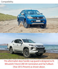 4x Door Handle Cup Guard Cover Matt Black For Mitsubishi Triton MQ MR 4x Door Handle Cup Guard Cover Matt Black For Mitsubishi Triton MQ MR