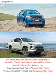 Matt Keyless Smart Key Door Handle Cover Guard For Mitsubishi Triton MQ MR Matt Keyless Smart Key Door Handle Cover Guard For Mitsubishi Triton MQ MR