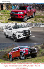 Black ABS Bonnet Protector Guard Shield For Toyota Hilux GUN1 2015-2021 SR SR5 Black ABS Bonnet Protector Guard Shield For Toyota Hilux GUN1 2015-2021 SR SR5