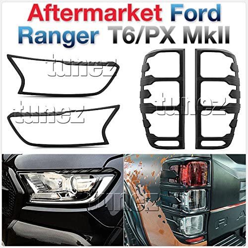 Head Light And Tail Light Guards for Ford Ranger PX2 MK2 T6 2016 2017 Matte Black Front Tail Rear Light Lamp Covers Trims Head Light And Tail Light Guards for Ford Ranger PX2 MK2 T6 2016 2017 Matte Black Front Tail Rear Light Lamp Covers Trims