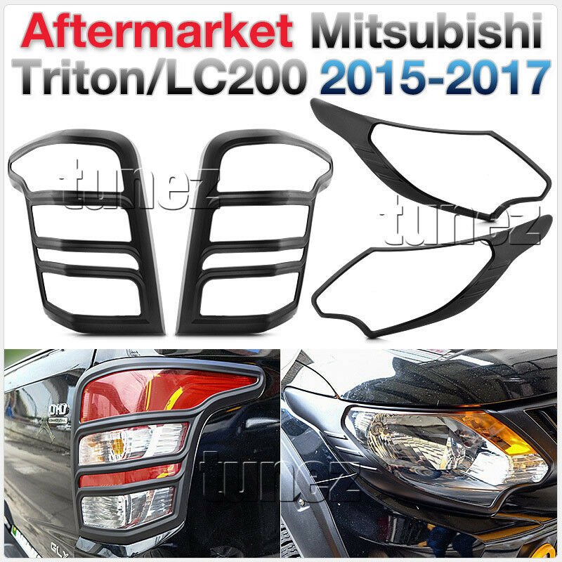Front Tail Rear Light Lamp Cover Black For Mitsubishi Triton LC200 2015-2017 Front Tail Rear Light Lamp Cover Black For Mitsubishi Triton LC200 2015-2017