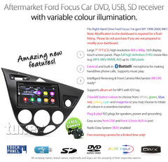 Car Audio Support DVD MP3 MP4 USB Player Stereo Head Unit Radio Replacement for Focus MK1 Fascia ISO Kit