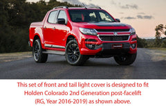 Front Tail Rear Light Lamp Cover Black Holden Colorado RG MK2 2016-2019 Car Front Tail Rear Light Lamp Cover Black Holden Colorado RG MK2 2016-2019 Car