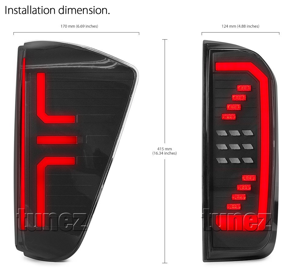 Animated Sequential LED Tail Lights For Navara NP300 D23 Rear Lamp Retro