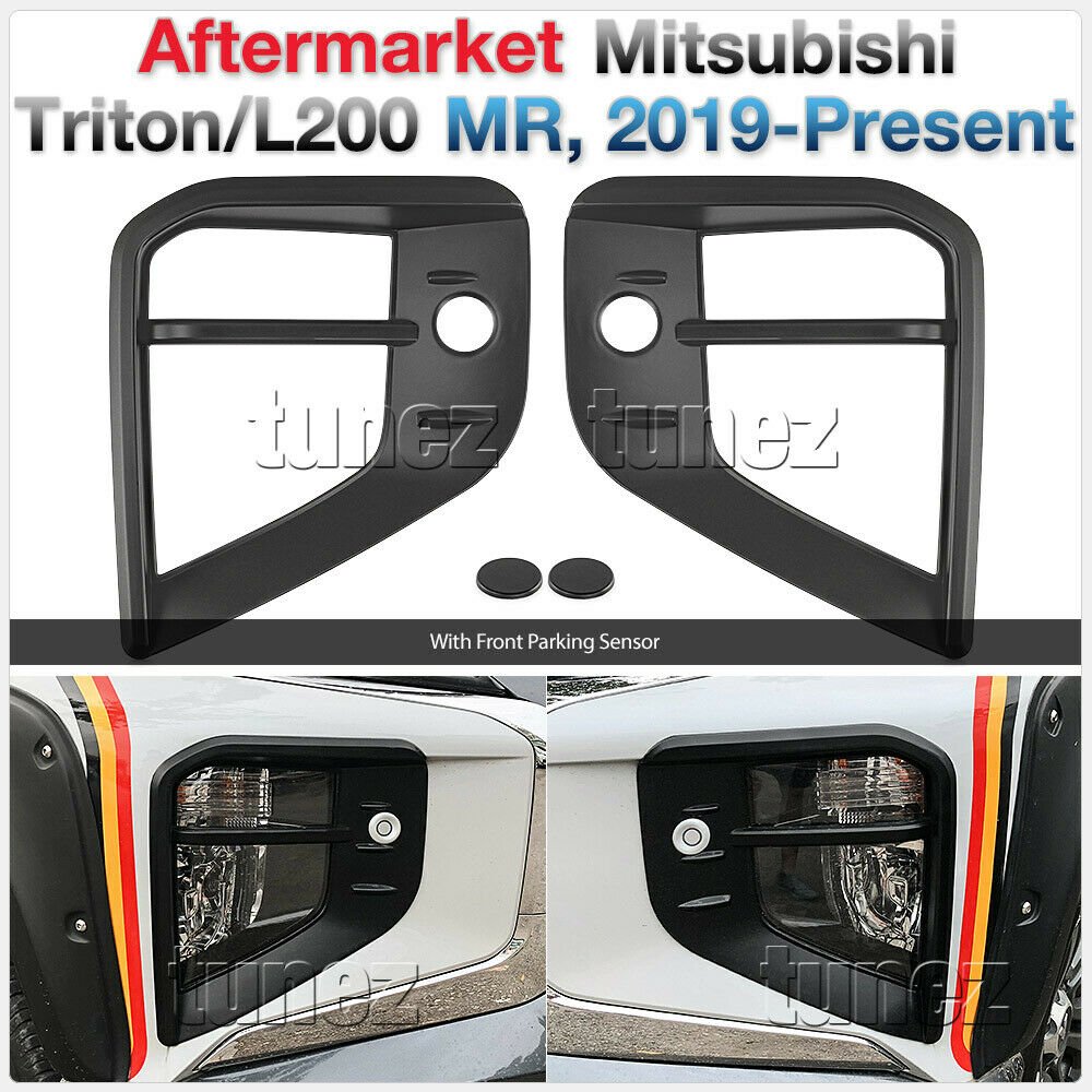 Matte Black Front Fog Light Lamp Cover Mitsubishi Triton MR 2019 2020 GSR GLS Matte Black Front Fog Light Lamp Cover Mitsubishi Triton MR 2019 2020 GSR GLS