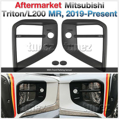 Matte Black Front Fog Light Lamp Cover Mitsubishi Triton MR 2019 2020 GSR GLS