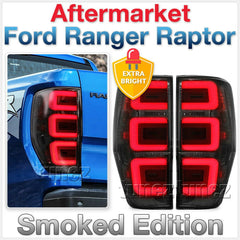 Smoked LED Tail Rear Lamp Lights For Ford Ranger Raptor 2018 2019 2020 3U Design