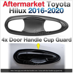 4x Door Handle Cup Guard Cover Matt Black For Toyota Hilux 2019 2020 2021 GUN1