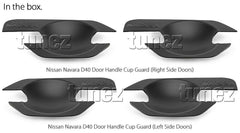 4x Door Handle Cup Guard Cover Matt Black For Nissan Navara D40 2005-2015 4x Door Handle Cup Guard Cover Matt Black For Nissan Navara D40 2005-2015