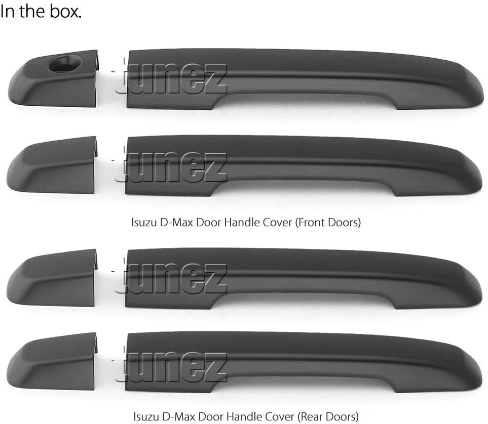 Matte Matt Black Key Door Handle Cover For Isuzu D-Max DMax RT50 RT85 MUX MU-X