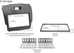 Fascia Facia Kit Double-DIN for Holden Colorado 2012-2016 and D-Max MU-X Dash Panel Trim Fascia Facia Kit Double-DIN for Holden Colorado 2012-2016 and D-Max MU-X Dash Panel Trim