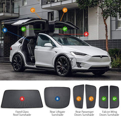 Magnetic Sun Shade Fixed Glass Roof Version For Tesla Model X Year 2015-2021
