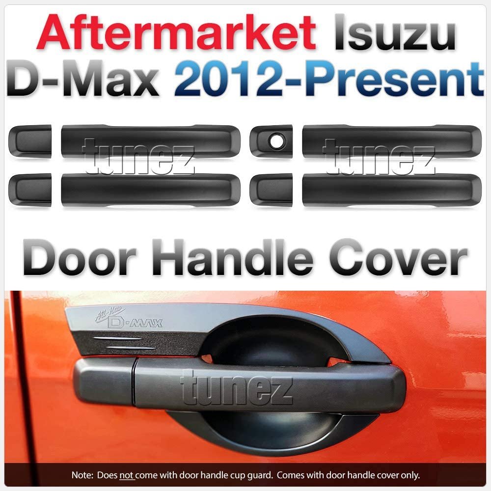 Matte Matt Black Key Door Handle Cover For Isuzu D-Max DMax RT50 RT85 MUX MU-X