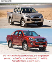 Matte Matt Black Key Door Handle Cover For Isuzu D-Max DMax RT50 RT85 MUX MU-X Matte Matt Black Key Door Handle Cover For Isuzu D-Max DMax RT50 RT85 MUX MU-X