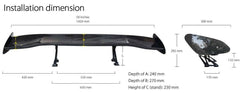 58" Carbon Fiber Universal GT Wing Rear Spoiler Racing Track 3D Type B 58" Carbon Fiber Universal GT Wing Rear Spoiler Racing Track 3D Type B