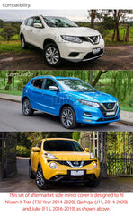 Matte Black Side Mirror Cover For Nissan X-Trail Qashqai Juke 2018 2019 2020 Matte Black Side Mirror Cover For Nissan X-Trail Qashqai Juke 2018 2019 2020