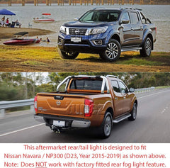 Tail Lights Rear Lamp LED Smoked For Nissan Navara NP300 D23 Series DX RX ST ST-X SL Visia Acenta Acenta+ N-Connecta Tekna Truck Pickup Full COB LED Replacement 2015 2016 2017 2018 2019 2020 Tail Lights Rear Lamp LED Smoked For Nissan Navara NP300 D23 Series DX RX ST ST-X SL Visia Acenta Acenta+ N-Connecta Tekna Truck Pickup Full COB LED Replacement 2015 2016 2017 2018 2019 2020