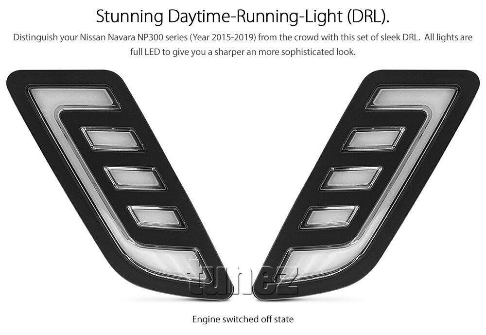 Grill Grille LED Daytime Running Light DRL For Nissan Navara D23 NP300 RX DX