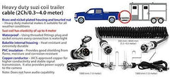 2-Channel 4 Meter Suzi Coil Trailer Cable 4PIN Connectors Truck Trailer Caravan