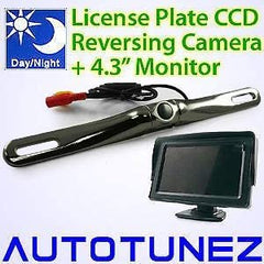 Car CCD Backup Reverse Rear Parking Camera + 4.3" Monitor Reversing Licence View (Gun Metal Black Chrome)