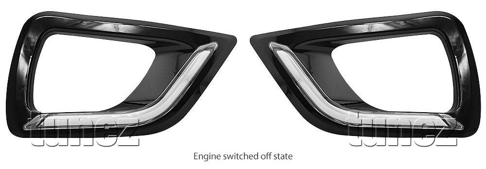 LED Daytime Running Light DRL For Nissan Navara NP300 D23 Fog Lamp Glossy Black