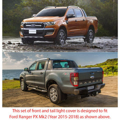 Matte Black Front Tail Rear Light Lamp Cover For Ford Ranger Raptor 2019 2020 Matte Black Front Tail Rear Light Lamp Cover For Ford Ranger Raptor 2019 2020