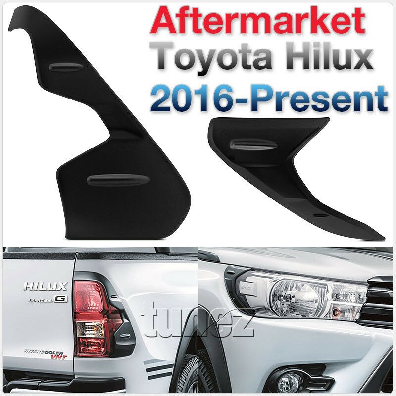 Front Tail Rear Light Lamp Cover For Toyota Hilux 2016 2017 2018 TRD Black Front Tail Rear Light Lamp Cover For Toyota Hilux 2016 2017 2018 TRD Black