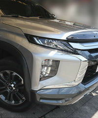 Matte Black Front Rear Tail Light Lamp Covers For Mitsubishi Triton MR 2019 2020 Matte Black Front Rear Tail Light Lamp Covers For Mitsubishi Triton MR 2019 2020