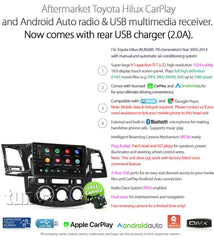Apple CarPlay Android Auto For Toyota HiLux 2005-2014 Stereo Radio GPS Fascia