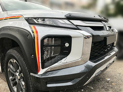 Matte Black Front Fog Light Lamp Cover Mitsubishi Triton MR 2019 2020 GSR GLS Matte Black Front Fog Light Lamp Cover Mitsubishi Triton MR 2019 2020 GSR GLS