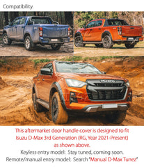 Black Door Handle Guard Cover Protector For Isuzu D-Max DMax RG 2021 2022 Black Door Handle Guard Cover Protector For Isuzu D-Max DMax RG 2021 2022