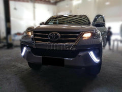 DRL Daytime Running Light LED Toyota Fortuner 2015 2016 2017 Fog Lamp Indicator DRL Daytime Running Light LED Toyota Fortuner 2015 2016 2017 Fog Lamp Indicator