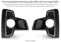 Daytime Running Light DRL For Toyota Hilux Facelift LED Fog Lamp Indicator GUN1