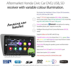 Car DVD MP3 Player Honda Civic EP2 EP3 EP4 Fascia Kit USB CD Radio Stereo ISO