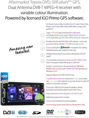 7 Inch FHD Touch Screen Car Audio Player Support Bluetooth CD/DVD/USB/AM/FM for Toyota Tarago Yaris RAV4 DVB-T Digital TV Radio GPS iGO Primo