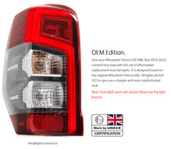 LEFT Tail Light Rear Lamp Mitsubishi Triton MR 2019-2023 GLS GSR Sport EMark OZ