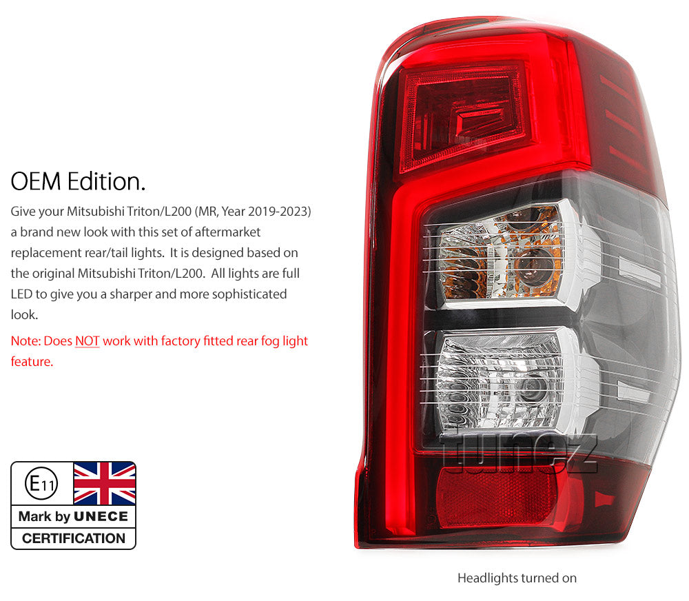 RIGHT Tail Light Rear Lamp Mitsubishi Triton MR 2019-2023 GLS GSR Sport EMark OZ