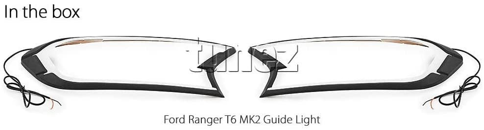 LED Cover Light Matt Black for Ford Ranger PX2 MK2 T6 & Everest UA 2015-2020 Pair COB Chip-On-Board Front Light XL XLT XLS Wildtrak Ambiente Titanium Trend